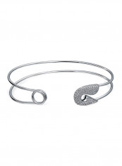925 Sterling Silver Cubic Zirconia Studded Cuff Bracelet