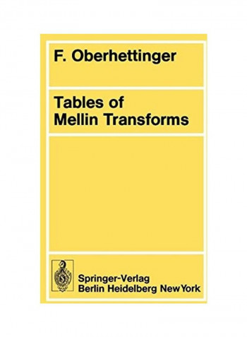 Tables Of Mellin Transforms Paperback English by F. Oberhettinger