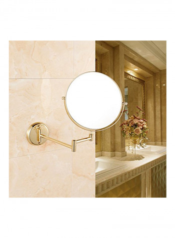 Double Sided Wall Mounted Makeup Mirror Gold