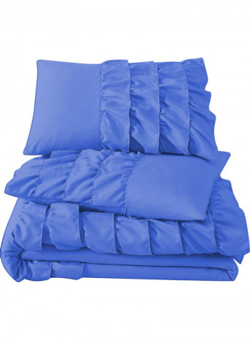 3-Piece Duvet Cover Set Cotton Blue 114 X  96inch
