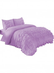 3-Piece Duvet Cover Set Cotton Purple 102 X  86inch