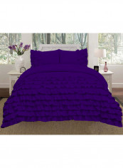 3-Piece Duvet Cover Set Cotton Purple 102 X  86inch