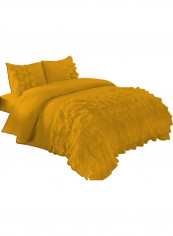 3-Piece Duvet Cover Set Cotton Yellow 102 X  86inch