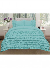 3-Piece Duvet Cover Set Cotton Green 114 X  96inch