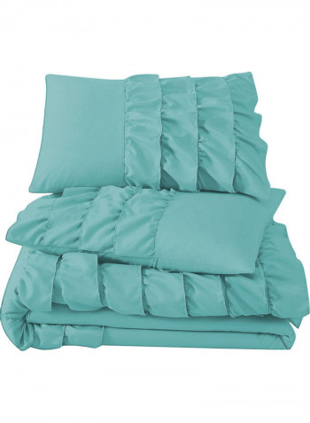 3-Piece Duvet Cover Set Cotton Green 114 X  96inch