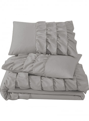 3-Piece Duvet Cover Set Cotton Grey 86 X  90inch