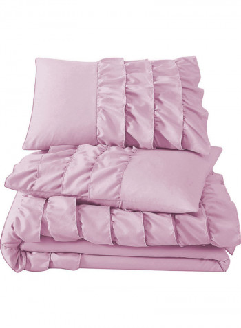 3-Piece Duvet Cover Set Cotton Pink 86 x 90inch