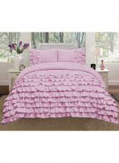 3-Piece Duvet Cover Set Cotton Pink 102 X  86inch