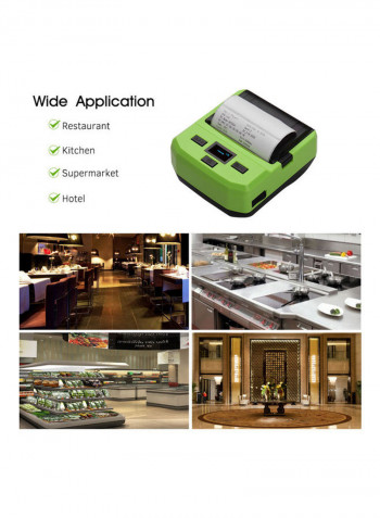 Portable Wireless Thermal Printer Green