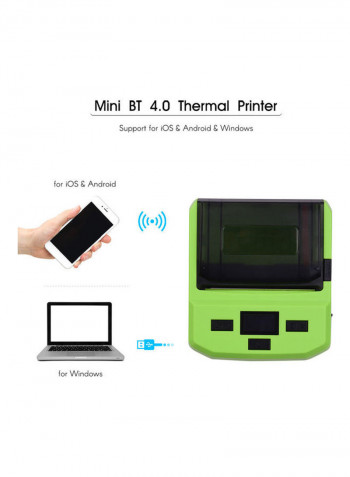 Portable Wireless Thermal Printer Green