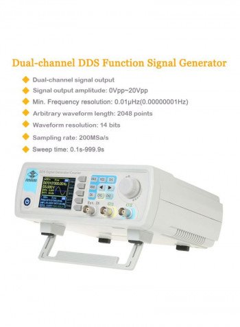 High Accuracy Digital Dual Channel DDS Function Signal Generator 19.5x17.5x7cm White/Black/Red