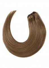 Clip In Straight Virgin Hair Extension 6 Light Brown 22inch