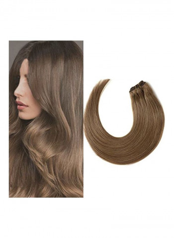 Clip In Straight Virgin Hair Extension 6 Light Brown 22inch