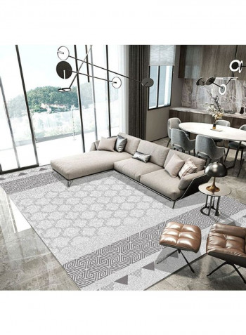 Modern Simple Geometric Print Rectangle Soft Anti-Slip Rug Grey 80*180 (W*L)cmcm