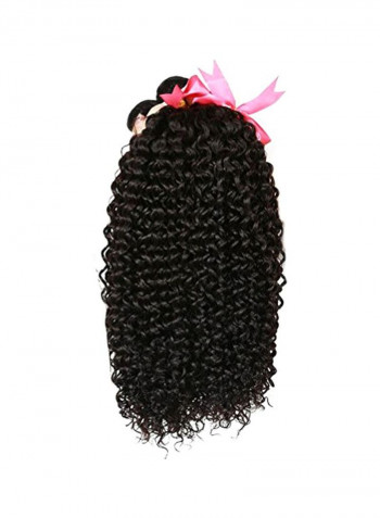 3-Piece Brazilian Kinky Curly Hair Extension Natural Black