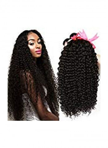 3-Piece Brazilian Kinky Curly Hair Extension Natural Black