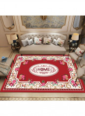 Anti-Slip Floral Rug Red 80x180cm