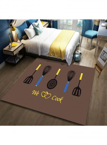 Cartoon Simple Style Thickening Non-Skid Rectangular Rug Brown/Black/Yellow 80 x 180cm