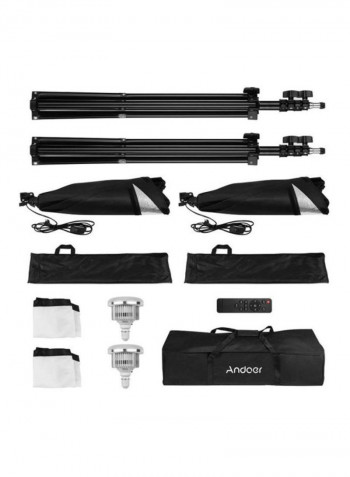 9-Piece Professional Studio Photography Light Kit Black/White