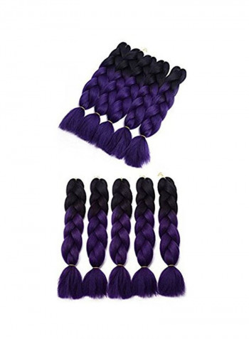 5-Piece Braiding Hair Extension Purple 24inch