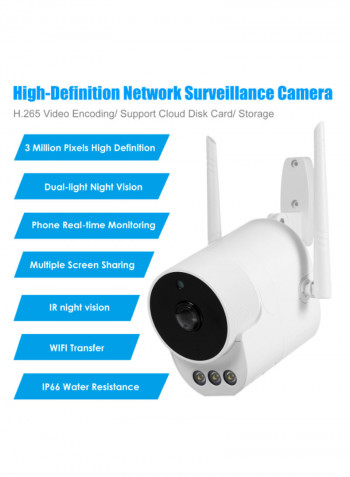 VRT-V11  Dual Vision WIFI IP Motion Sensor Outdoor Camera White