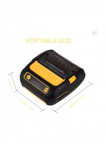 Thermal Receipt Printer With 2 Rolls Paper Set 13x11x6cm Black/Yellow