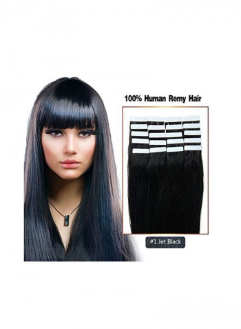 20-Piece Silky Straight Hair Extension Set 1 Jet Black 24inch