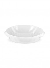 Large Handled Oval Roasting Dish White 13.5x9x3inch