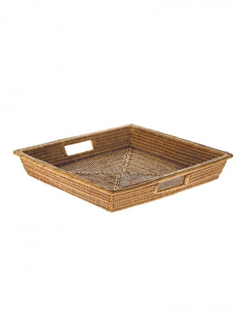 Square Serving Tray Honey Brown 17.5x17.5x2.75inch