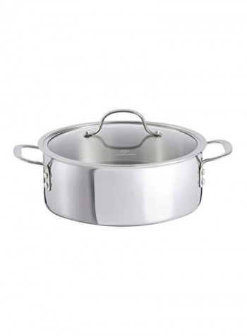 Stainless Steel Cooking Pot With Lid Silver/Clear
