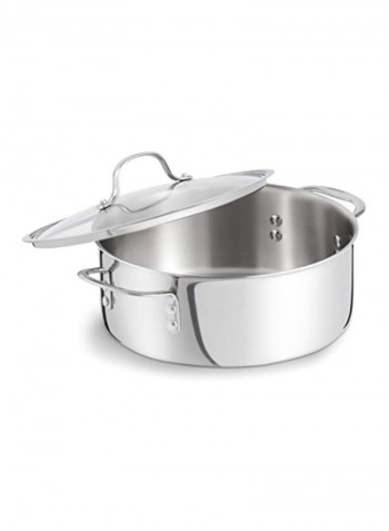 Stainless Steel Cooking Pot With Lid Silver/Clear