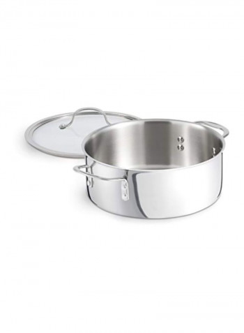 Stainless Steel Cooking Pot With Lid Silver/Clear