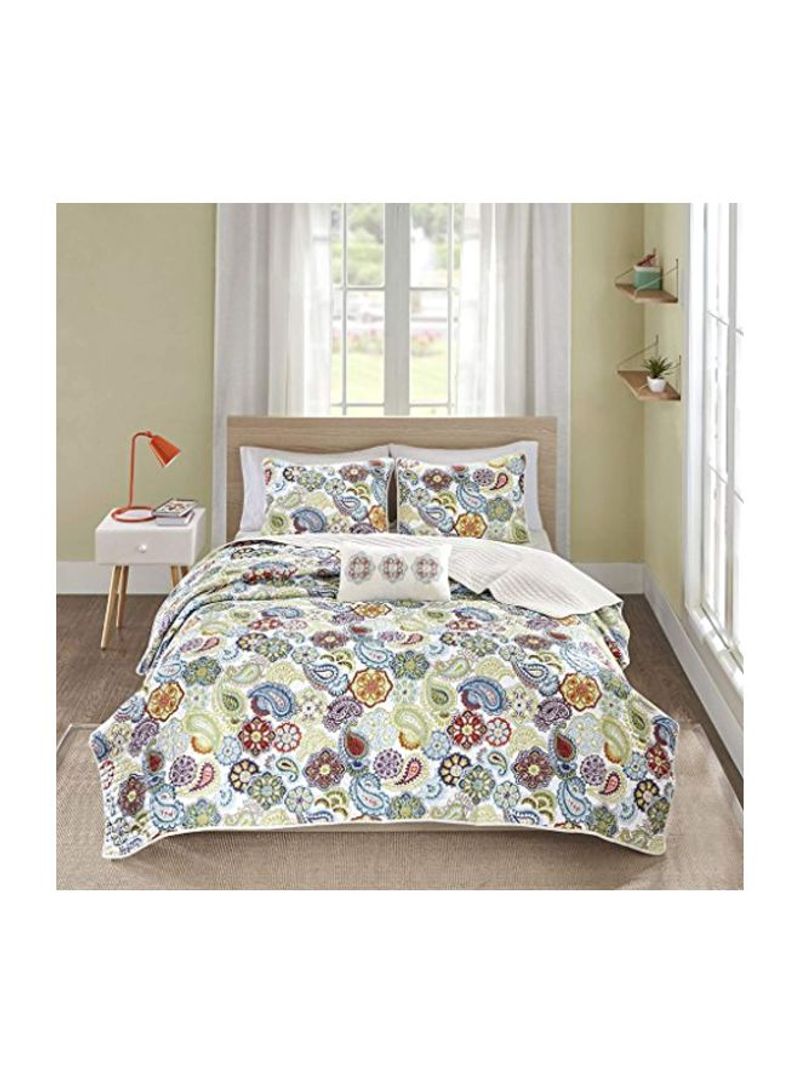 4-Piece Polyester Coverlet Set Multicolour King
