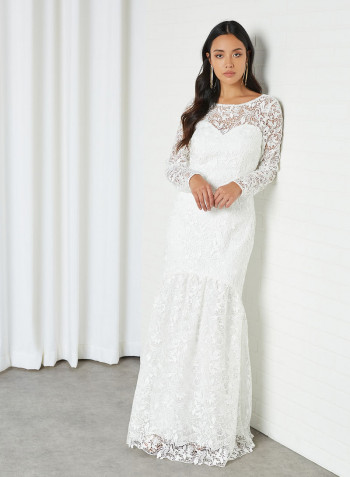 Bridal Josette Fishtail Dress White