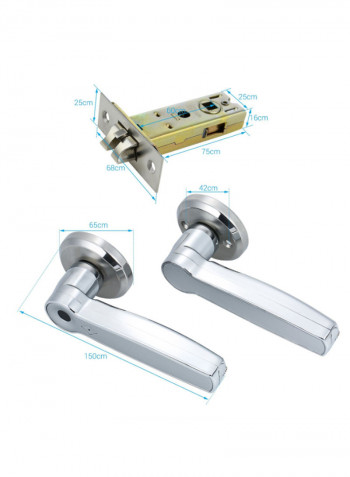 Intelligent Fingerprint Keyless Door Lock Set Silver 27centimeter