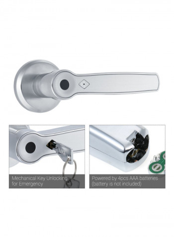 Intelligent Fingerprint Keyless Door Lock Set Silver 27centimeter