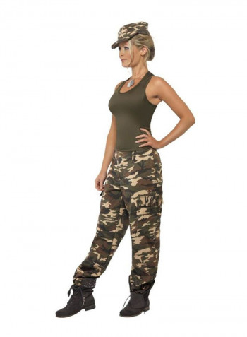 3-In-1 Deluxe Khaki Camo Costume Set S