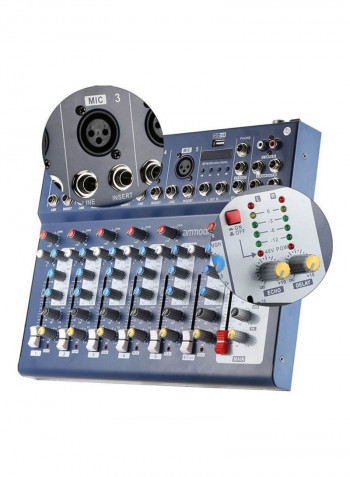F7-USB 7-Channel Digital Mic Line Audio Sound Mixer Mixing Console