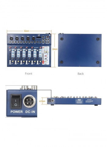 F7-USB 7-Channel Digital Mic Line Audio Sound Mixer Mixing Console