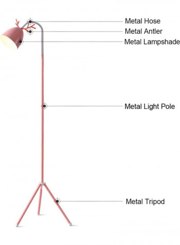 YWXLight Macaron Floor Lamp Nordic Bedroom Living Room Pink 34x28x23cm
