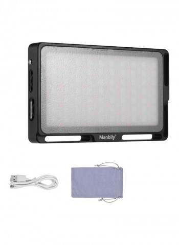 LED Video Light Panel 13.3x7.9x1.6centimeter Black