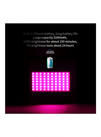LED Video Light Panel 13.3x7.9x1.6centimeter Black