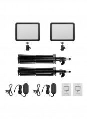 Set Of 2 LED Video Photography Light Kit - EU Plug 18x80x13centimeter Black