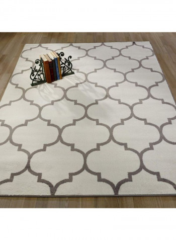 Trellis Design Area Rug Grey/Beige 160.02 x 213.36centimeter