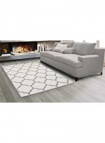 Trellis Design Area Rug Grey/Beige 160.02 x 213.36centimeter