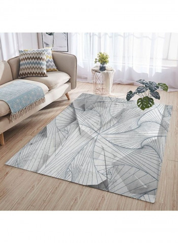 Line Pattern Non-Slip Floor Carpet Grey 80 x 180cm