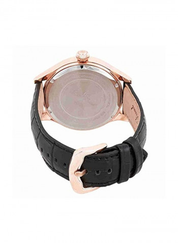 Men's Water Resistant Leather Analog Watch LP-40050-RG-03