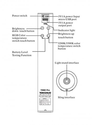 5200 mAh Mini LED Lamp Bar With Charging Port White