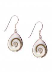 925 Sterling Silver Shell Embellished Dangle Earrings