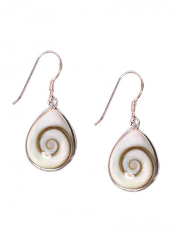 925 Sterling Silver Shell Embellished Dangle Earrings